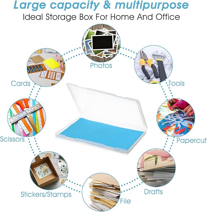 6 Pack Plastic Storage Box Organizer, Portable Clear Document File Case Containers For A4 Letter Paper, Magazine, Photo, Craf