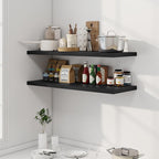Dreamland 40" Floating Shelves for Wall, 12" Deep Slim Black Floating Shelves, Wall-Mounted Shelves for Bedroom, Living Room,
