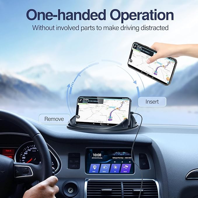 Loncaster 2 Pack Dashboard Car Phone Holder Mount, Universal Cell Phone Automobile Cradles Ultra Stable Slip Free Hands Free Car Accessories Compatible for iPhone, Most Smartphones and GPS