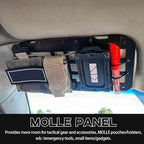 Car Rigid MOLLE Panel, Sun Visor Panel Holster Tactical Gear Holder MOLLE EDC Organizer, Rigid Panel Frame Modular Storage Pouch for Auto Visor, Car Accessories
