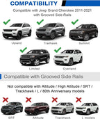 Heavy Duty 300lbs Lockable Roof Rack Cross Bars Compatible with Jeep Grand Cherokee 2011-2021 (with Grooved Side Rails), All-Metal Aluminum Crossbars Rooftop Cargo Bag Kayak Luggage