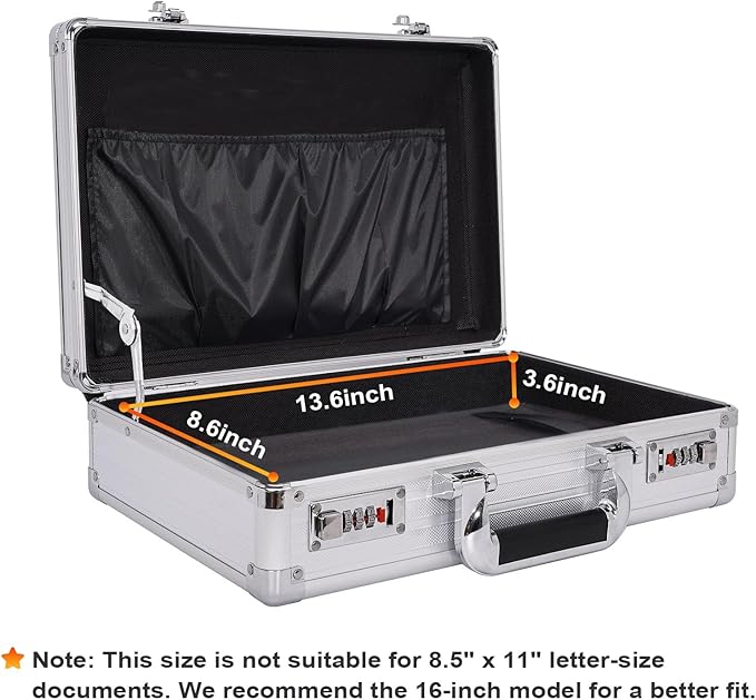 File Organizer Storage Box - 14.2 x 9.4 x 4.5 Inch Medium, Portable Locking Storage Totes with Dual Combination Locks for Pas