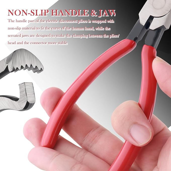 3PCS Electrical Disconnect Pliers for Cars,Sturdy Electrical Connector Pliers Including Straight & 60° & Double Head,Professi