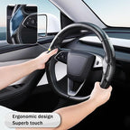 Steering Wheel Cover for Tesla Model 3 2024-Present Highland/Tesla Model Y Juniper 2025-Present, Carbon Fiber Steering Wheel Cover for Tesla Model 3 Highland/Y Juniper Accessories, Matte Black