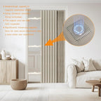 Jilron Accordian Door Curtain, 100% Blackout Folding Magnetic Doorway Curtains,Linen Style Closet Doors,for Room Divider,Priv