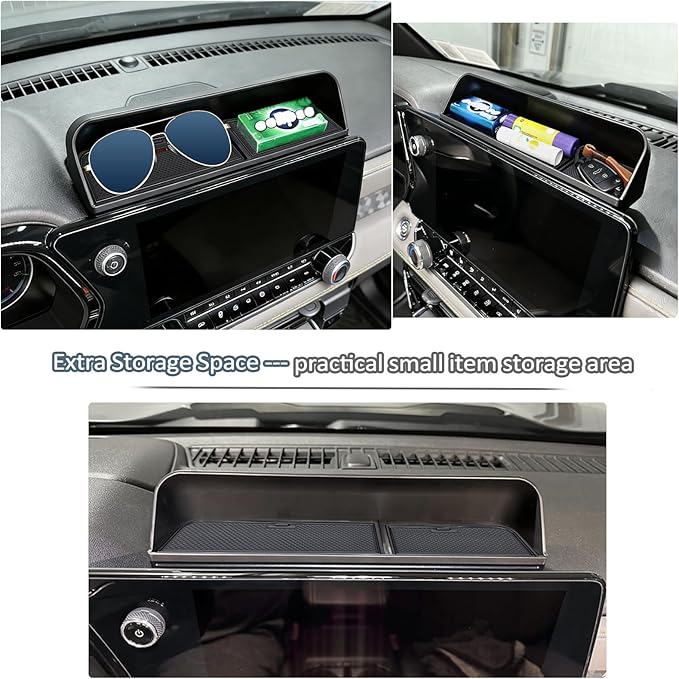 JDMCAR Dashboard Storage Tray Compatible with 2023–2026 Chevy Colorado & GMC Canyon, Behind Screen Dash Organizer Insert, ABS Sunglasses Holder with Non-Slip Liner, Easy Install Interior Accessory