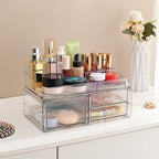 ZHIAI stackable storage drawer, cosmetics storage box, cosmetics and beauty product storage organizer, suitable for makeup ro