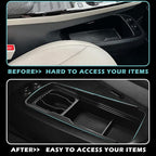 BestEvMod Lower Center Console Slide Cover Organizer Tray Compatible with 2026 2025 2024 2023 2022 EV6 Accessories Push-Pull Storage Box Protect Privacy (Slide Cover Version)