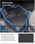 KIWI MASTER Floor Mats & Cargo Liner for 2017-2025 Jeep Compass OEM Replacement ‎82214651 ‎82214666 Front & 2nd Row Seat Trunk All Weather Mat Slush Liner, Black