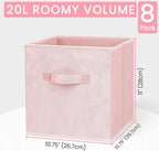 Criusia Storage Cubes - 11 Inch Heavy Duty Fabric Storage Bins for Shelves Closet, Cube Organizer - 8 Pack Collapsible Cube S