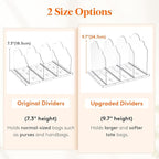 Lifewit Purse Organizer for Closet, 9.7" Tall Clear Handbags Storage Organizer, Adjustable Clutch Organizer Holder for Closet