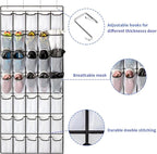 SAVERHO 35 Pockets Over the Door Shoe Organizer, Hanging Shoe Organizer for Door with 35 Mesh Pockets Large Capacity Shoe Han