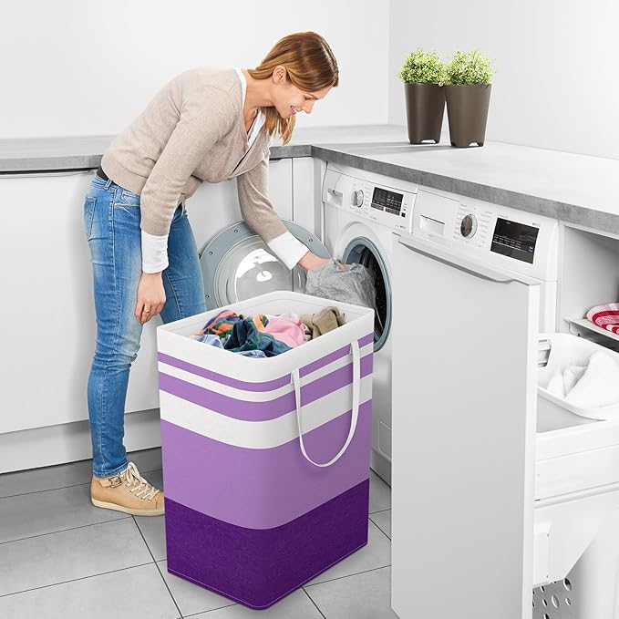 StorageRight Large Collapsible Laundry Basket Hamper with Easy Carry Handles，Freestanding Clothes Hampers for Laundry, Bedroo