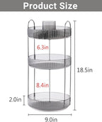 Asayuee 360 Rotating Makeup Organizer,3 Tier Large Capacity Make Up Organizers and Storage,Skincare Perfume Vanity Organizers