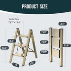 WOA WOA Step Ladder, 3 Step Foldable Step Stool with Widen Pedals, Portable Home Ladders for Kitchen, Lightweight Aluminum St