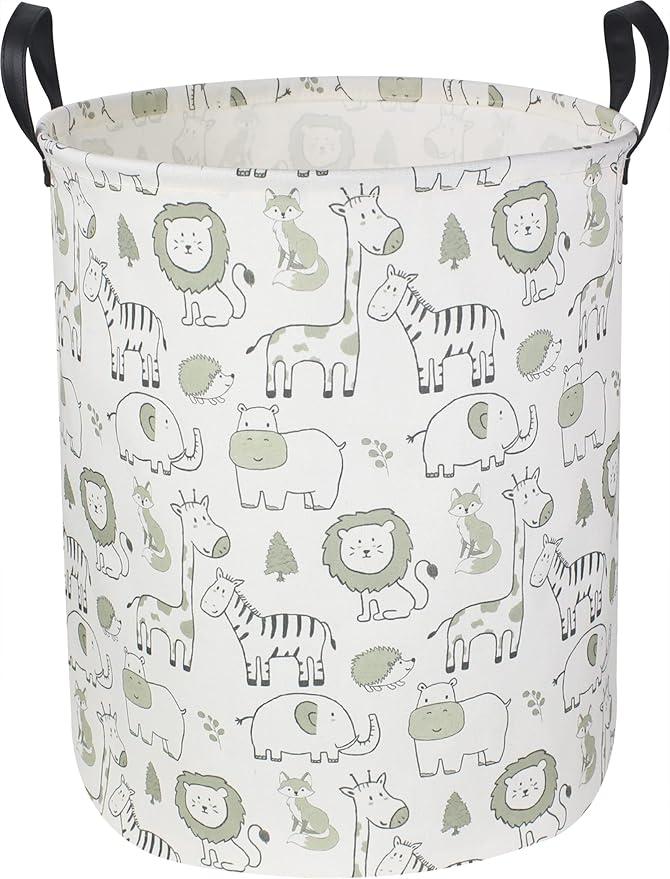 CLOCOR Baby Laundry Basket,Collapsible Kids Toys Storage Baskets,Nursery Hamper for Boys and Girls,Jungle Bedroom Decor,Gift 