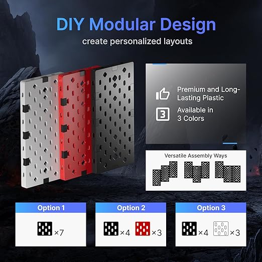 PEGZONE Controller and Headphone Holder Wall Mount, Modular Gaming Pegboard with Accessories, Controller Stand for Xbox PS5 P
