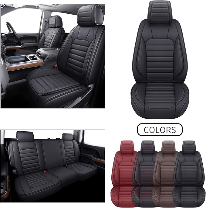 YIERTAI for Chevy Chevrolet Silverado GMC Sierra Car Seat Covers Fit 2007-2023 2024 2025 2026 1500/2500/3500HD Truck Waterpro