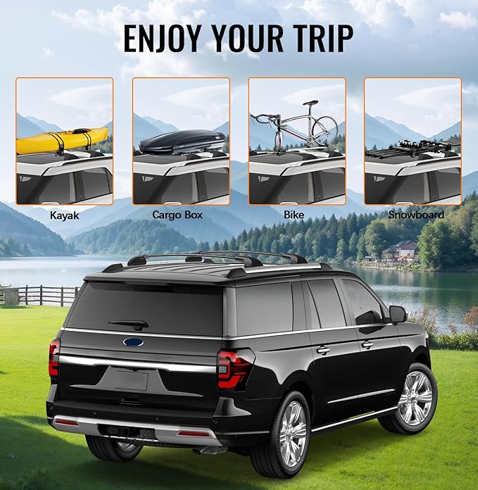 300lbs Roof Rack Cross Bars Compatible with Ford Expedition/Max 2018-2026 & Lincoln Navigator 2018-2024,Rooftop Cargo Carrier Luggage Kayak Bike Snowboard(not for 2025 Lincoln Navigator)