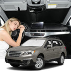 Windshield Sunshade for Subaru Outback 2010-2014 Sun Shade Car Windshield Accessories Upgrade 4 Layers Blocks UV Rays Custom Fit Outback 240T Car Window Shades Windshield Keep Cool Foldable
