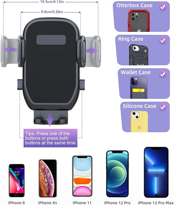 JINKEY Cup Holder Phone Mount, 360°Rotation Gooseneck Car Cup Holder Expander with Cell Phone Holder with Adjustable Base Pho