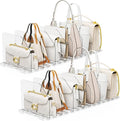 Bag & Purse Organizer for Closet, 4 Sets Adjustable Clear Handbag Storage Shelf, Plastic Clutch Dividers for Closet Organizer