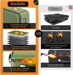 DocSafe Fireproof Document Box with Lock＆Shoulder Strap,Hard Case File Organizer with Accordion File Folder,Multi-Layer Porta