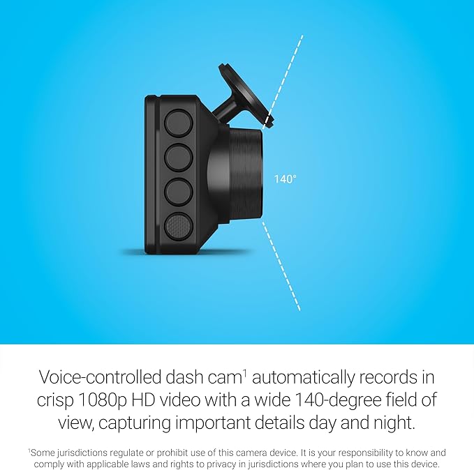 Garmin Dash Cam™ X110, Compact 1080p HD Dash Cam with a 140-degree Field of View, Built in Clarity™ Polarizer, Voice Controll