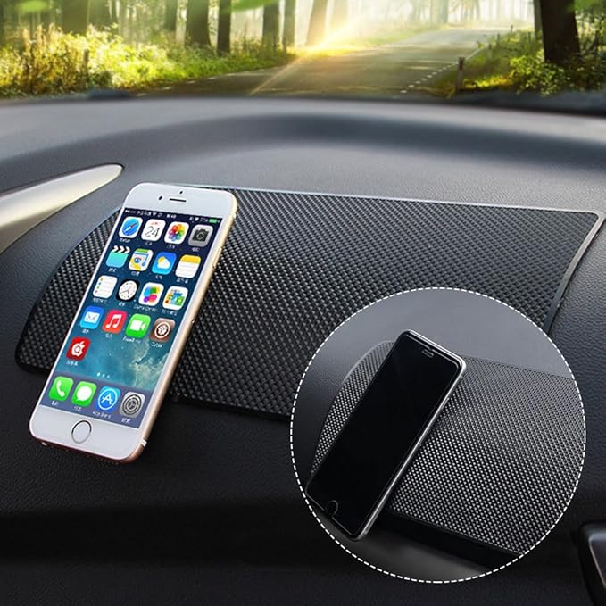 Car Dashboard Anti-Slip Mat, DaKuan 4 Packs 10.5" x 5.7" and 8" x 5.1" Sticky Non-Slip Dashboard Gel Latex Pad for Cell Phone
