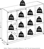 Furinno PELLI Book Shelf, 12-Cube Bookshelf, Cube Storage Organizer Bookcase, 11.7 x 47.6 x 36, for Living Room, Bedroom, Hom