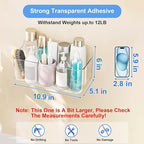 Diesisa Acrylic Wall Mount Organizer - 5.1" D x 10.9" W x 6" H, Large Size Adhesive Wall Self - Shower Caddies Organizer - Ba