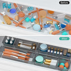 WOWBOX 9 Pack Clear Drawer Organizer Set, Acrylic Drawer Storage Trays, Storage Bins for Makeup, Cosmetics, Jewelries, Utensi
