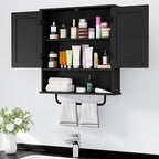 RRX Bathroom Cabinet Wall Mounted Medicine Cabinets with Towels Bar, Over The Toilet Storage Cabinet with 2 Doors and Adjusta