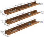 HOOBRO Floating Shelves, Wall Shelf Set of 2, Wall Mounted Storage Shelves 2-Tier, Hanging Bathroom Shelves, for Living Room,