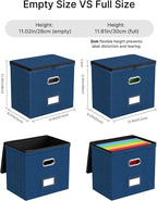Oterri File Organizer Boxes with Lids, File Box with Mesh Pockets, Document Organizer Box for Letter Size Folders, Zippers Im