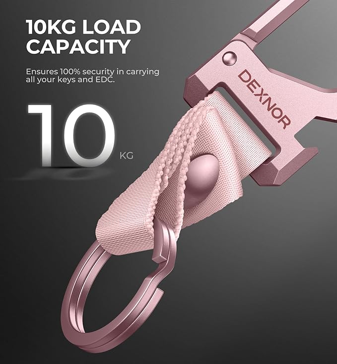 Dexnor Heavy Duty Key Chain Bottle Opener, Carabiner Key Ring Clip Aerospace-grade Stainless Steel Car Key Fob Holder Organiz