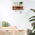 Nekon Key Holder Wall Mount, 12.8" W x 5.6" H x 3.7" D Wall Mounted Key and Mail Organizer with 6 Key Hooks, Key Racks for Ho
