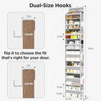 Mefirt Over The Door Organizer, 8 Shelf Door Hanging Organizers with 8 Large Capacity Pockets, Back of Door Organizer Storage