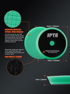 SPTA 10 Pcs Detailing Set, 5Pc 5 inch Buffing Polishing Pads, 1 Microfiber Finish Pad, 1-16 oz Polishing Cleaner, 1 Conditioning Brush, 2-16"*16" Microfiber Towel. for Dual Action and Rotary Polishers