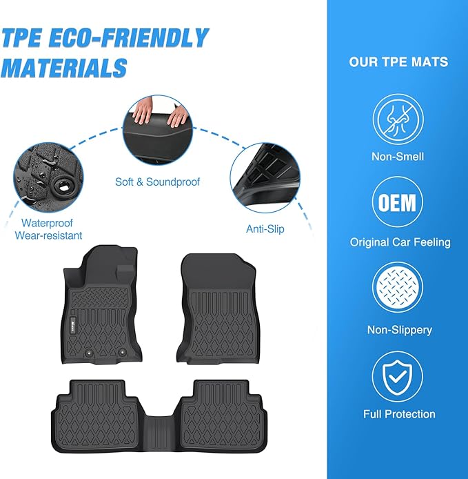 Nilight TPE Floor Mats for Subaru Forester 2019 2020 2021 2022 2023 2024,All Weather Custom Fit Heavy Duty Floor Liners