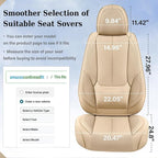 Coverado Car Seat Covers Full Set, Seat Covers for Cars, Beige Car Seat Covers Front Seats and Back Car Seat Protector Waterp
