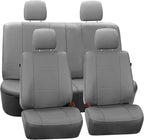 FH Group Full Set Faux Leather Car Seat Covers for Low Back Front Seat Covers, Airbag Compatible, Split Bench Rear Seat, Univ