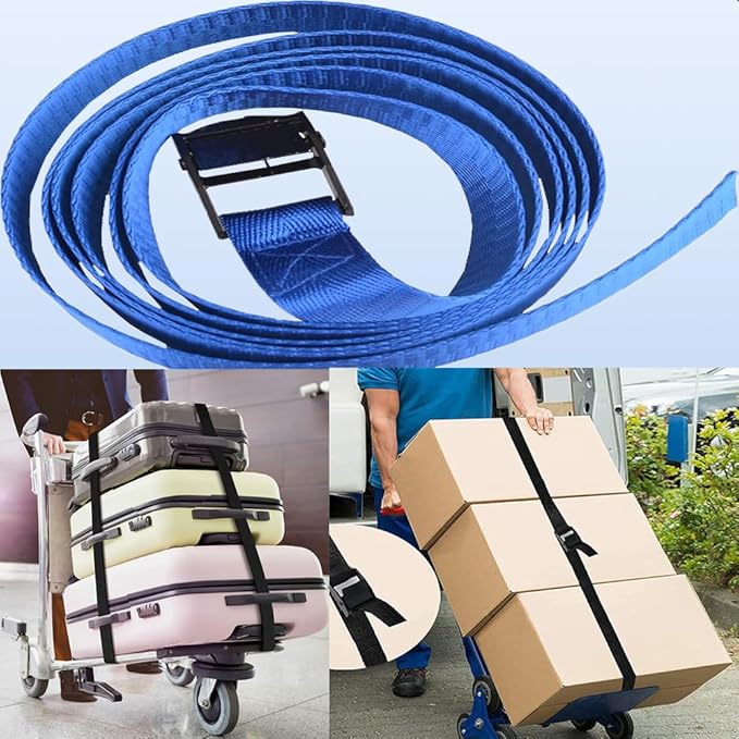 4PCS Tie Down Straps with Adjustable Buckles, 59"x1" Heavy Duty Cam Buckle Lashing Straps for Cargo, Trucks, Luggage, Trailer, Motorcycle (Dark Blue)
