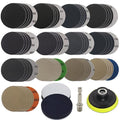 65pcs Sandpaper 3Inch Sanding Disc 60-10000 Grit Wet Dry Sandpaper with M10 Backing Pad,2pcs Interface Pad for Wood Metal Mir