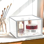 Clear Drawer, Arclic Box, Makeup Organizer Container, 6,5" Storage Drawer for Bathroom Dresser Vainty, Tissue Dryer Sheet Hol