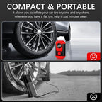 Tire Inflator Portable Air Compressor & Car Jump Starter, Cordless Air Pump with LED Light & Pressure Gauge for
