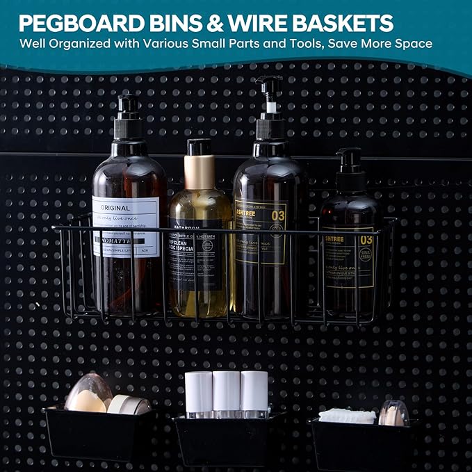 246PCS Pegboard Accessories Organizer Kit,Includes Pegboard Hooks,Bins,Baskets,Paper Towel Holder;Suitable for 1/8 and 1/4 Pe