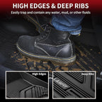 LASFIT Floor Mats for Ram 1500 2019-2024 Crew Cab and Quad Cab Front, Bucket Seat, All Weather TPE Custom Fit Car Mats Truck Front Liners 1st Row Only, Black