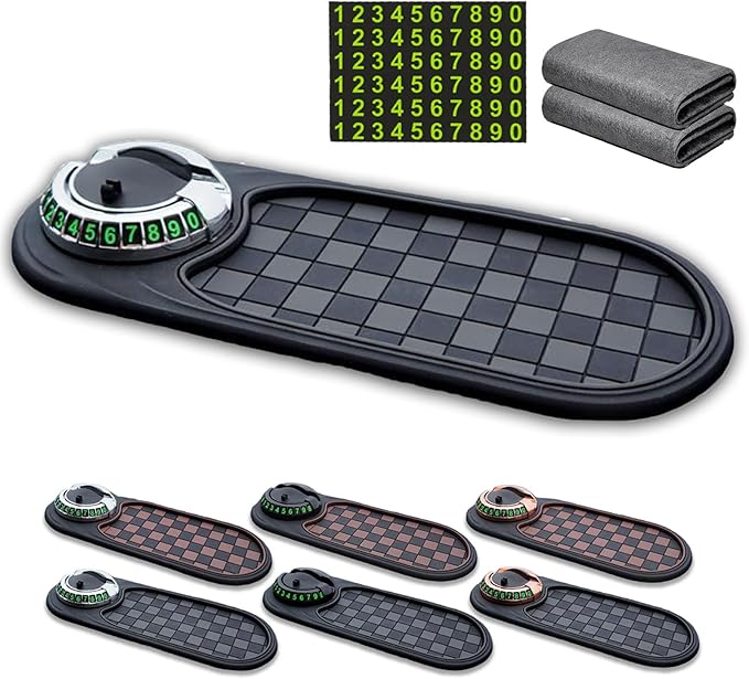 RJDJ Multifunctional Car Anti-Slip Mat, 360° Rotatable 4-in-1 Mobile Phone Stand On-Board Anti-Slip Pad, Car Dashboard Suppor