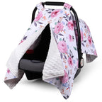 Rquite Car Seat Cover Baby, Carseat Covers Baby Girl, Winter Infant Car Seat Cover, Warm Minky Car Seat Canopy, Baby Carrier 